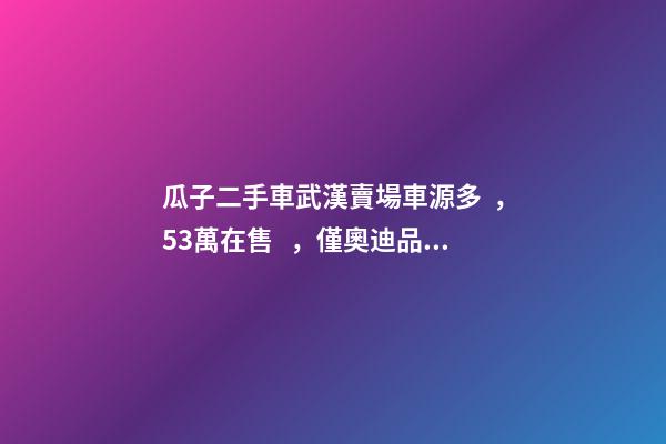 瓜子二手車武漢賣場車源多，5.3萬在售，僅奧迪品牌就有3000多輛